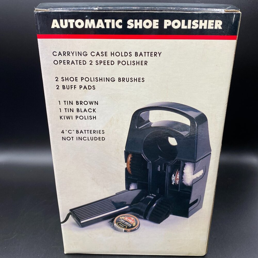 Vintage 90s Claybrooke Automatic 2 Speed Shoe Polisher w/ Organizer Case VTG